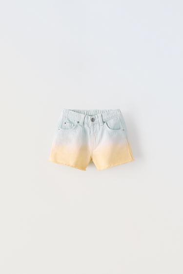 TIE-DYE TWILL BERMUDA SHORTS — Blue от Zara — изображение 0