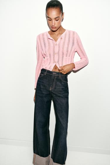 POINTELLE KNIT CARDIGAN - Pink by Zara - Image 4
