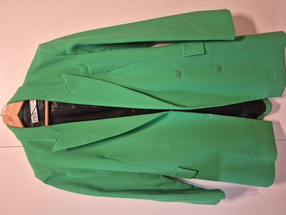 zara blazer dress green DOUBLE-BREASTED | SECOND HAND blazer dress with tights and heels