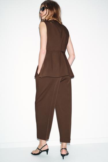 WAISTCOAT WITH BELT - Brown by Zara - Image 4