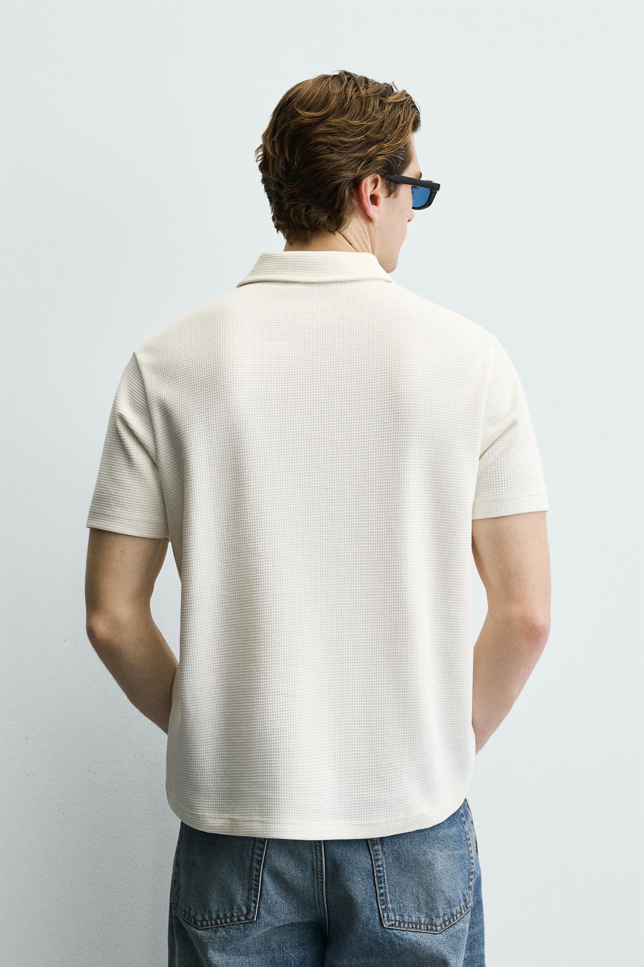 Мужские рубашки Zara WAFFLE TEXTURE POLO — фото 3