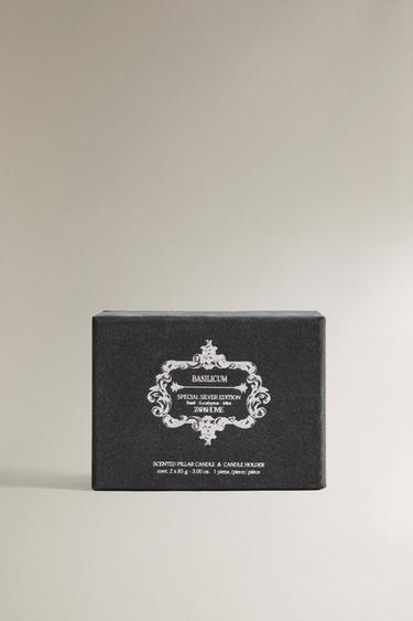 (85 G) ENSEMBLE DE BOUGIES PARFUMÉES CYLINDRIQUES BASILICUM ET POT ARGENT - Vert menthe de Zara - Image 3