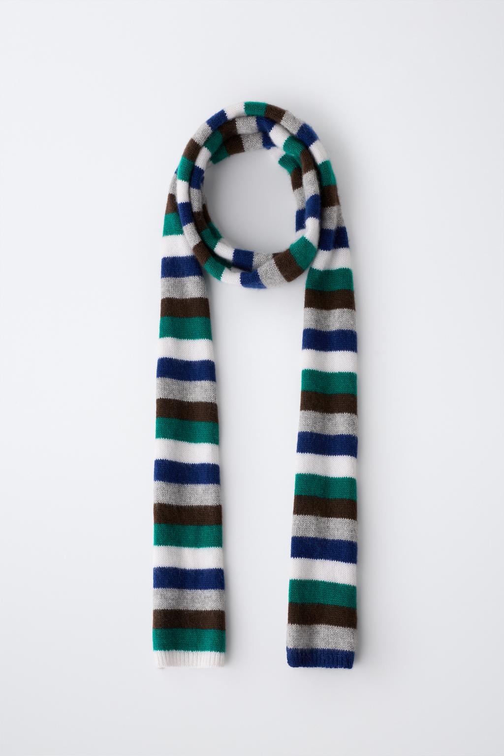 0FR. PARIS X ZARA 100% CASHMERE STRIPED SCARF