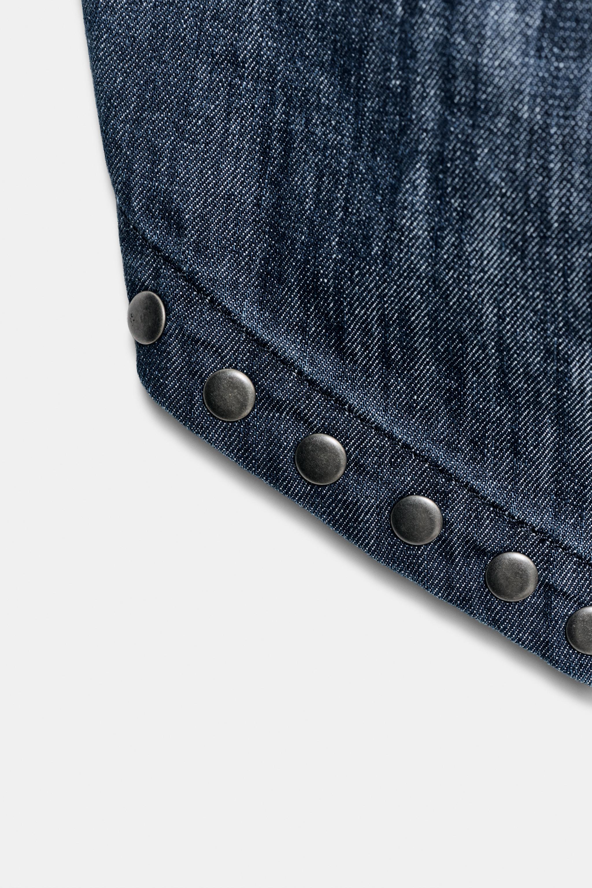 Женские рубашки Zara OPEN-BACK STUDDED HALTER TOP — фото 7