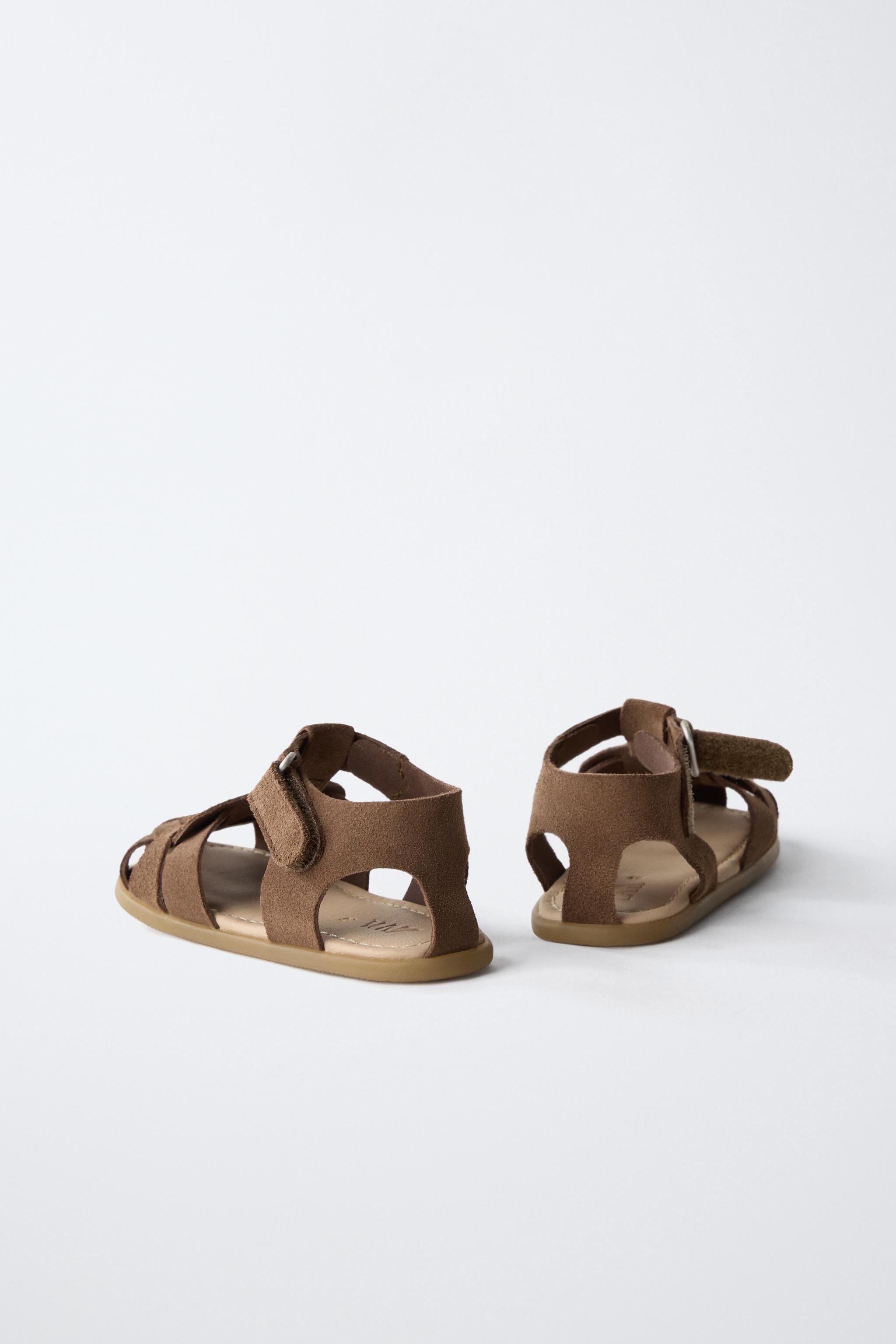 SANDALES EN CUIR STYLE PLAGE PIEDS NUS