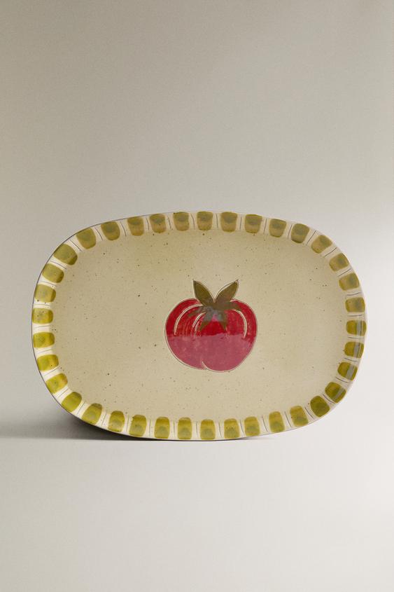 PLAT FAÏENCE FRUIT - Rouge de Zara - Image 0