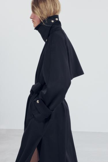 ZW COLLECTION LONG TRENCH COAT — Dark navy 2