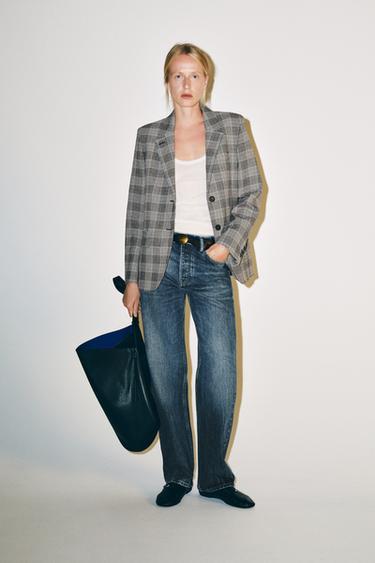 БЛЕЙЗЕР В КЛЕТКУ — ZW COLLECTION — СЕРЫЙ от Zara — изображение 0