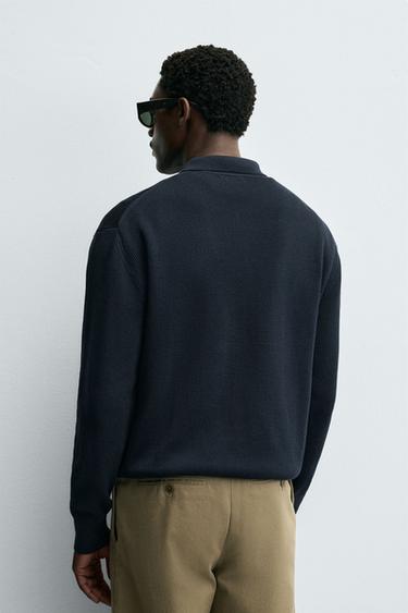 ZIP-UP KNIT CARDIGAN - Navy blue by Zara - Image 2