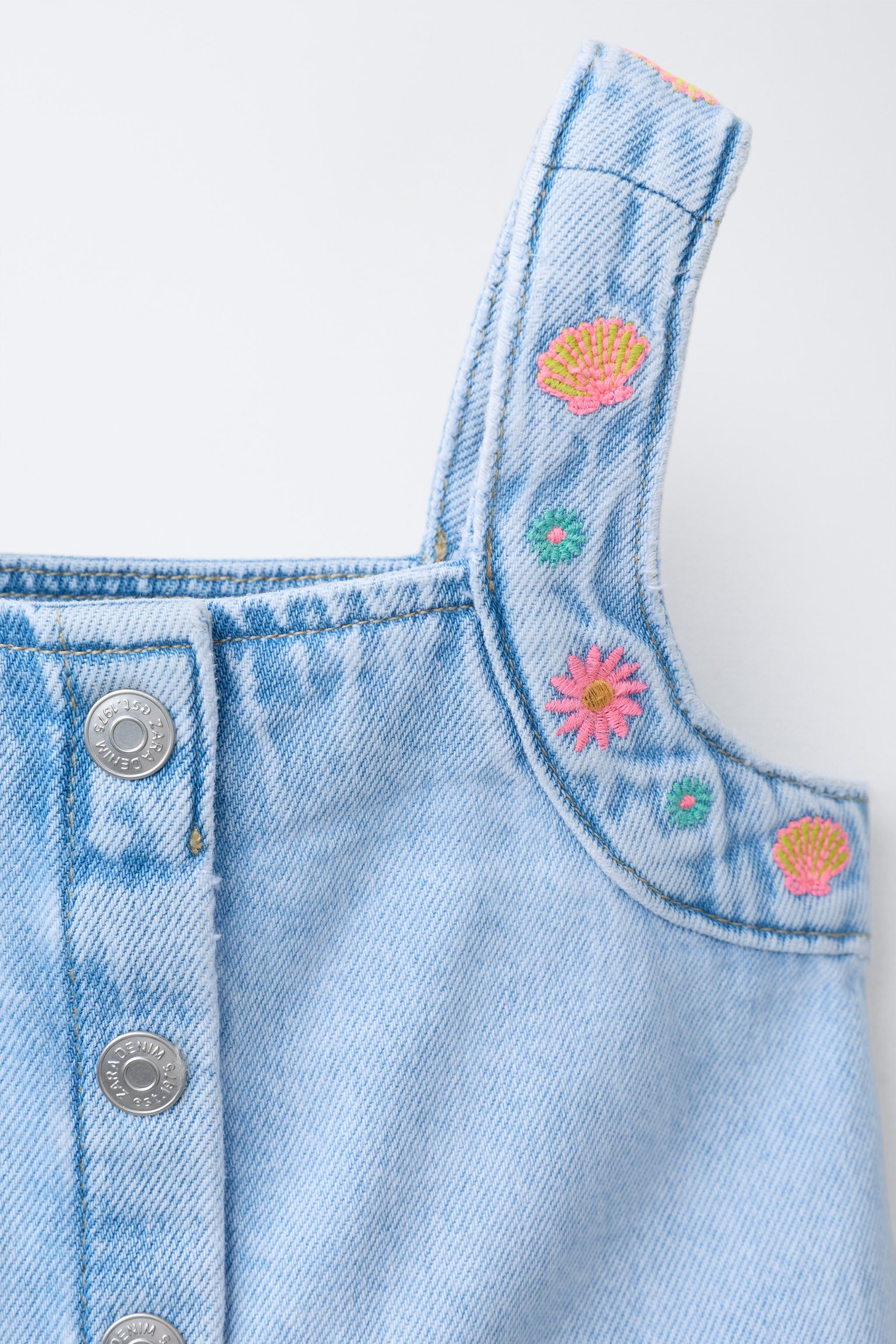 EMBROIDERED DENIM TOP