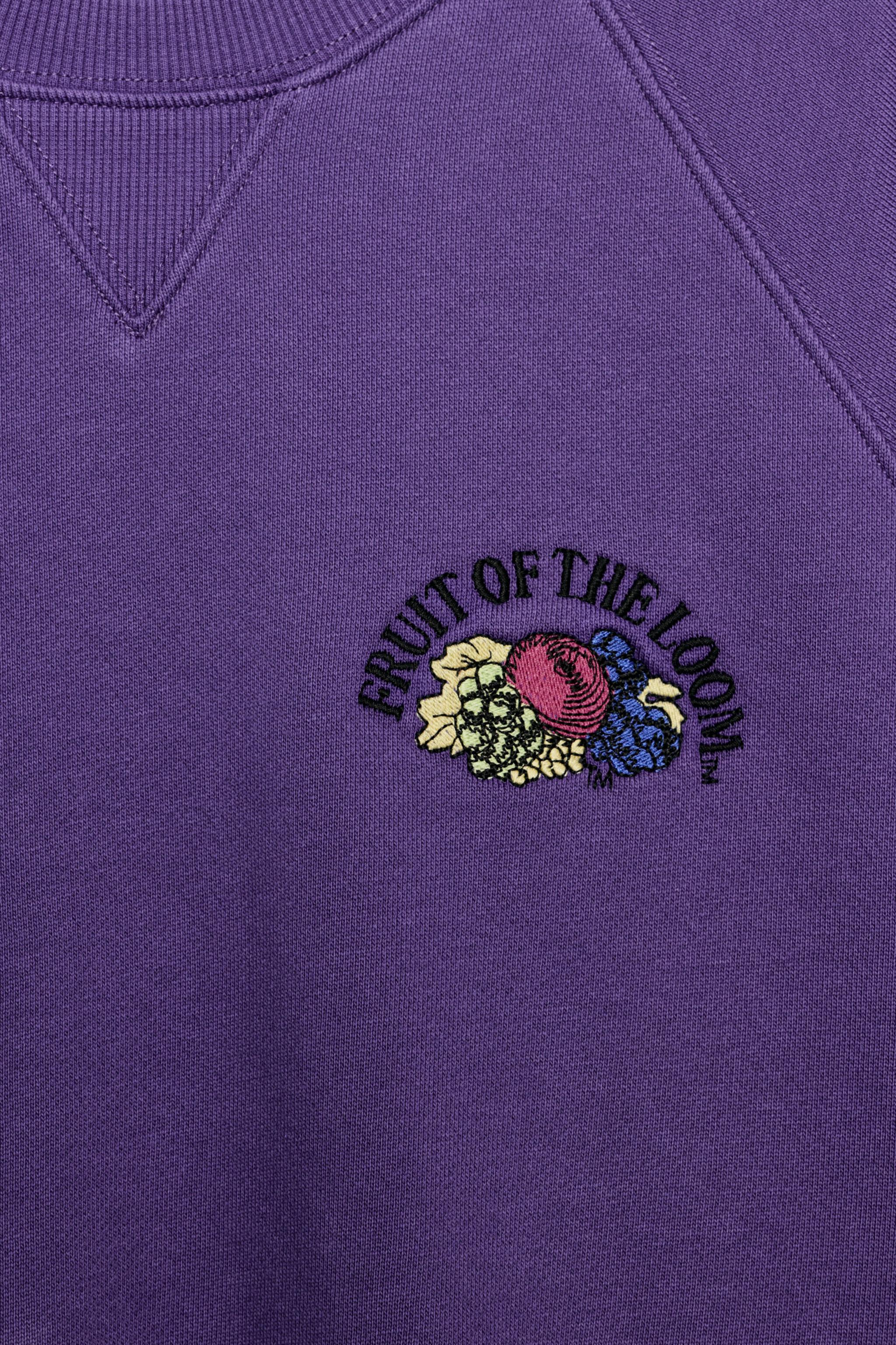 Zara FRUIT OF THE LOOM™ YIKAMA EFEKTLİ SWEATSHIRT görsel 4