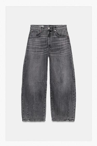 JEANS TRF BALLOON BAGGY TIRO MEDIO - Negro de Zara