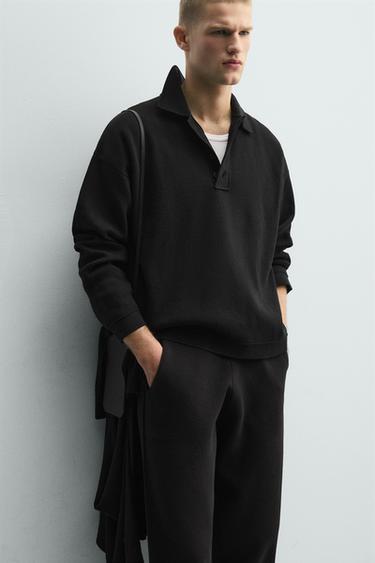 POLO EN MAILLE DE COTON - Noir de Zara - Image 4