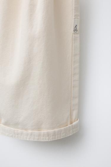 BALLOON CANVAS TROUSERS WITH LABEL - Light beige by Zara - Image 3