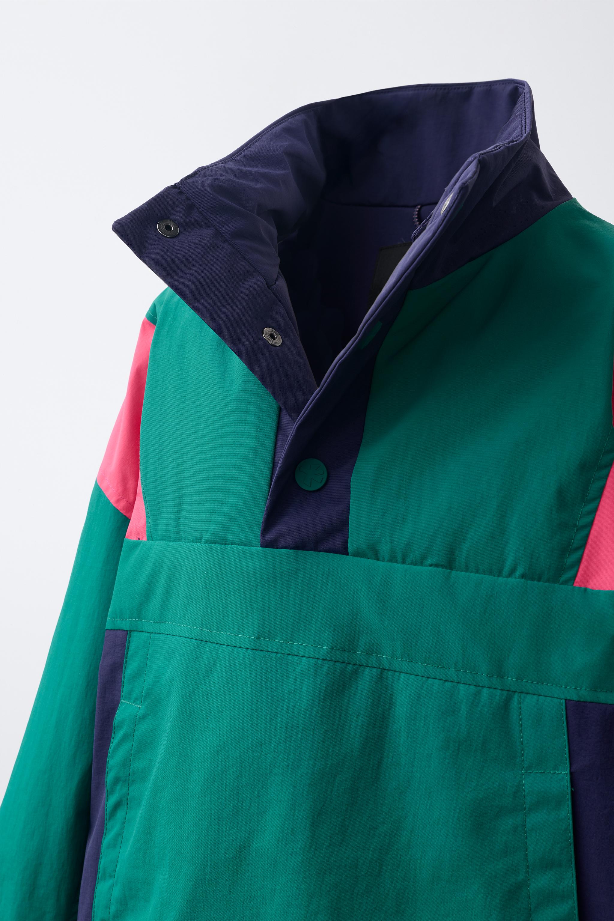 Детские куртки Zara COLORBLOCK WATER-REPELLENT KANGAROO JACKET — фото 5