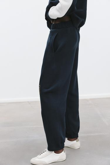 EMBROIDERED NUMBER PLUSH TROUSERS - navy by Zara - Image 2