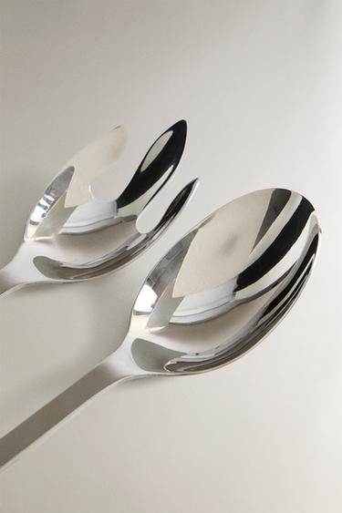 CERAMIC SALAD CUTLERY SET (SET OF 2) - Blue/White by Zara - Image 1