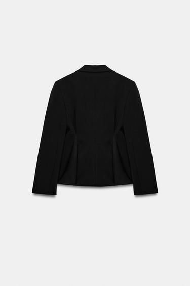 ZW COLLECTION TEXTURED PEPLUM BLAZER - Black by Zara - Image 5