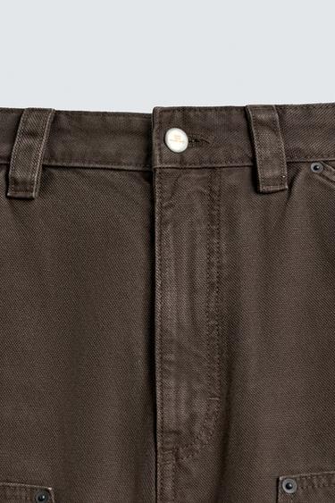 PANTALON CARPENTIER ÉCLABoussURES - Marron de Zara - Image 8