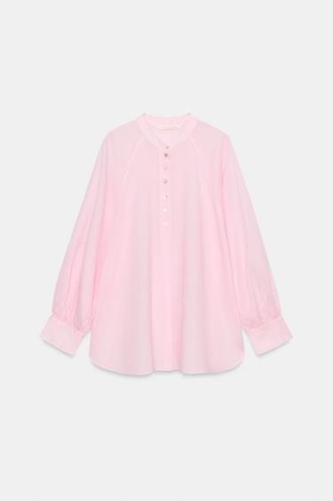 „ZW COLLECTION“ LENGVI BEMERIJOS MIŠINIO MARŠKINIAI – Rožinė – „Zara“