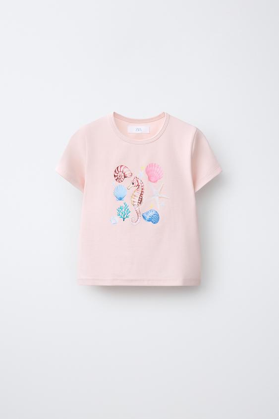 PRINTED T-SHIRT - Pink by Zara - Image 0