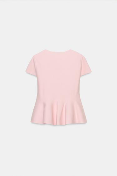 KNIT PEPLUM TOP - Pink by Zara - Image 5