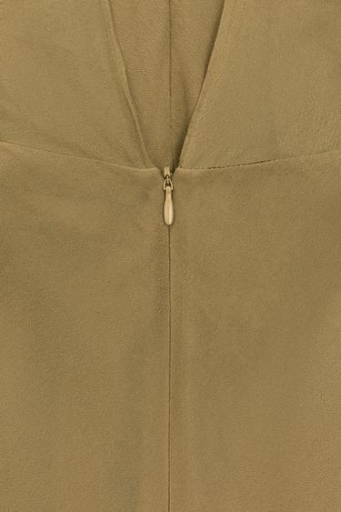 ROBE LONGUE HALTER DRAPÉE LIMITED EDITION - Vert olive de Zara - Image 4
