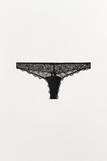 TANGA DENTELLE - Noir de Zara - Image 3
