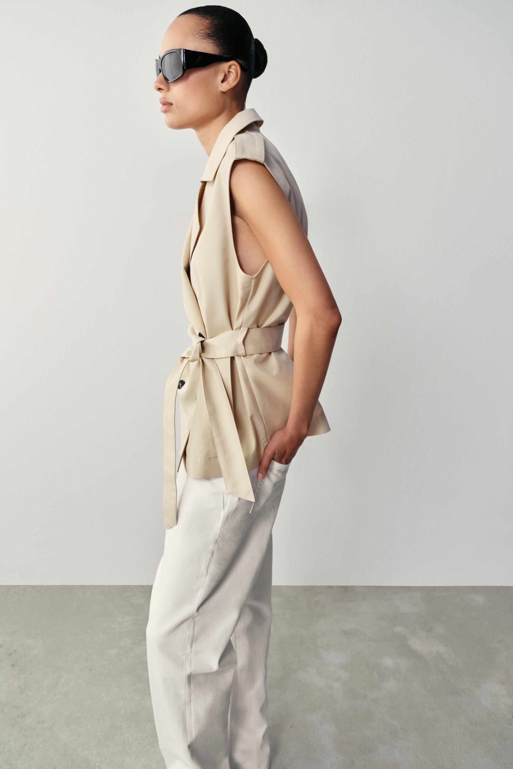 DOUBLE-BREASTED BELTED VEST