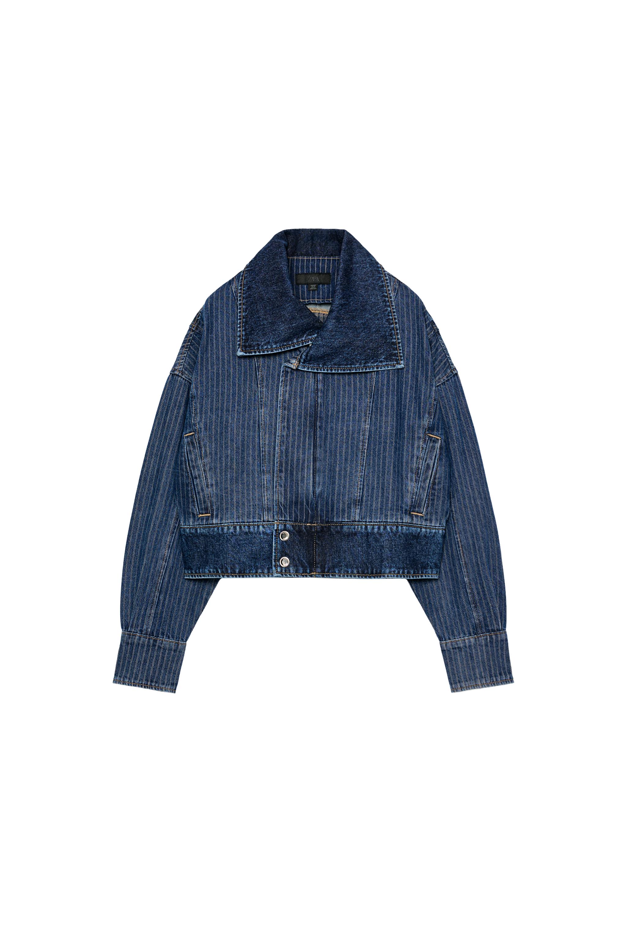 Z1975 スエードストライプデニムジャケット - ブルー | ZARA Japan / 日本