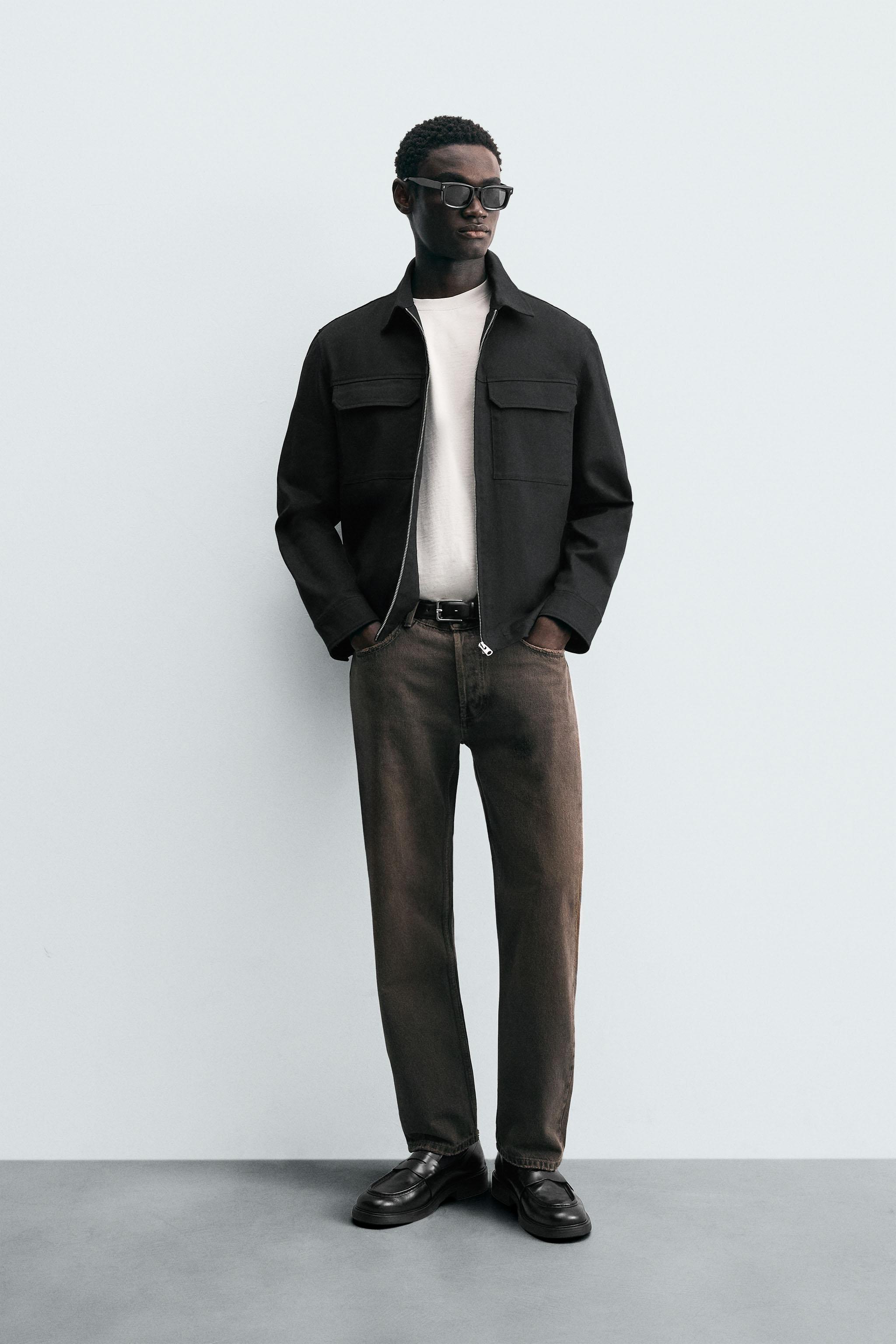 RELAXED FIT OVERSHIRT WITH POCKETS - Beige | ZARA New Zealand
