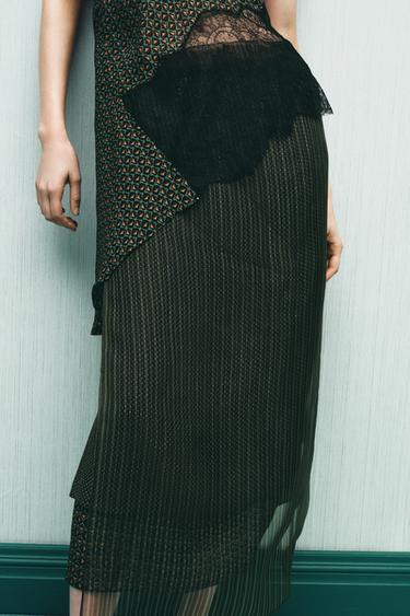 100% VISCOSE PRINTED PAREO SKIRT - Green by Zara - Image 4
