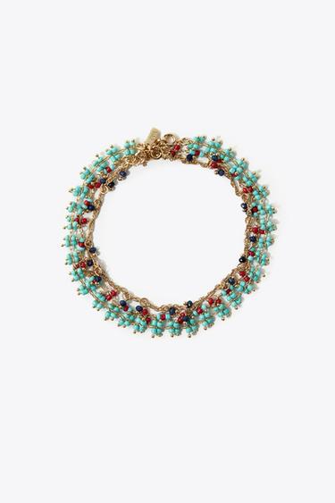 PACK 3 PULSERAS TOBILLERAS ABALORIOS - Dorado de Zara