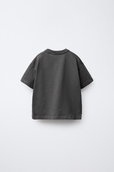 Zara BASIC HEAVY WEIGHT T-SHIRT - Anthracite grey