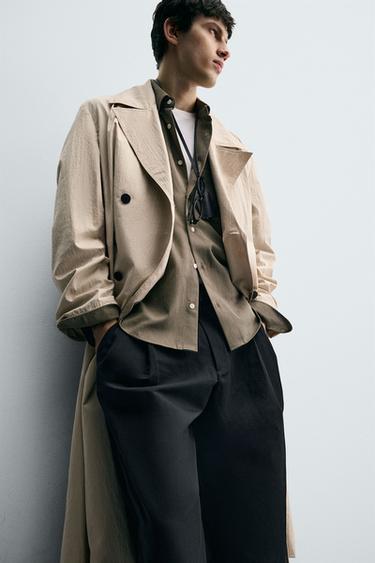 OVERSIZE FIT TRENCH COAT - Oyster-white by Zara - Image 4
