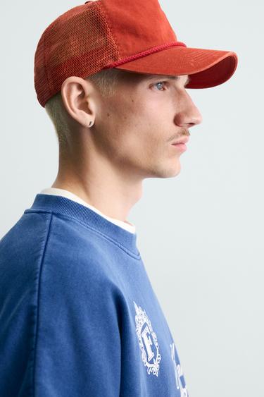 BOXY FIT PRINTED SLOGAN SWEATSHIRT - Navy blue by Zara - Image 5