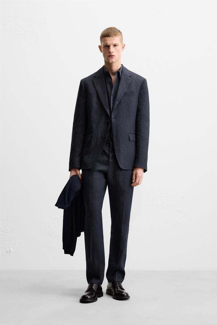 リネン100% スーツブレザー - ネイビーブルー | ZARA Japan / 日本