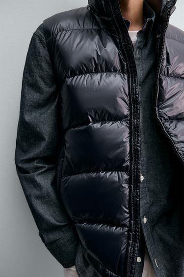 DOUDOUNE SANS MANCHES 100 % PLUMES DÉPERLANTE - Bleu marine foncé de Zara - Image 5