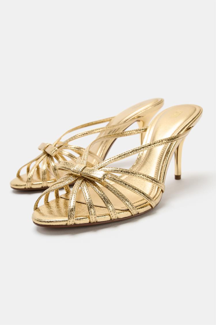 SANDALIAS DE TACÓN ALTO CON MOÑO METÁLICO 7