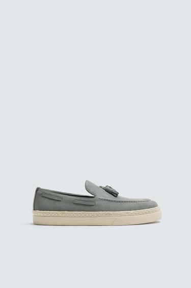 MOCASSINS DE PELL CASUAL - Blau Cel de Zara