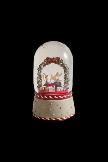 CHRISTMAS DANCING MICE SNOW GLOBE - Multicoloured by Zara