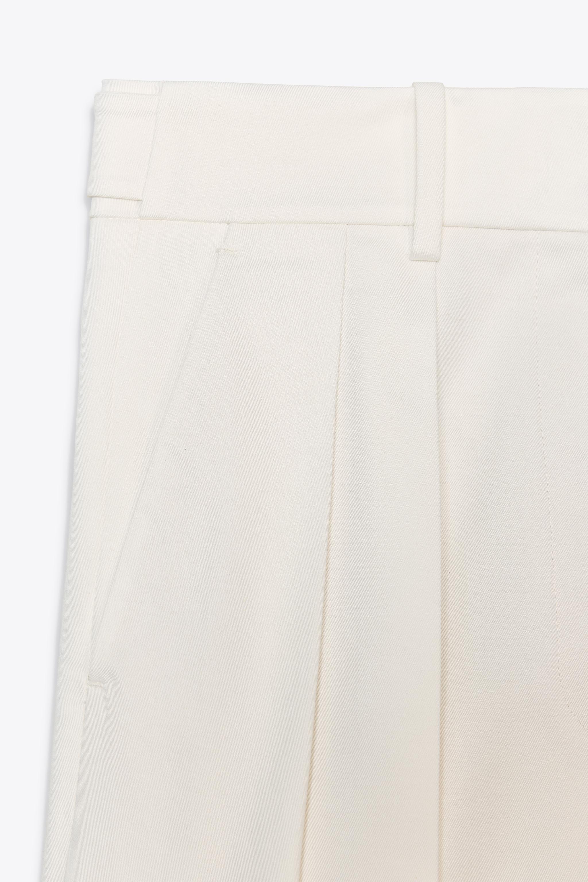 ZW COLLECTION ツイルダーツ入りパンツ - ホワイト | ZARA Japan