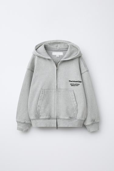 SUADOIRO CREMALLEIRA TEXTO - Gris claro de Zara