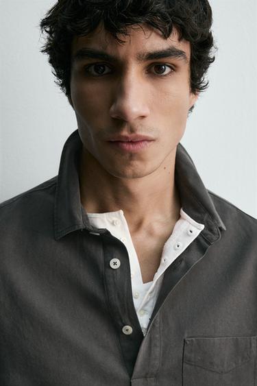 CHEMISE POLO FLUIDE - Gris de Zara - Image 4