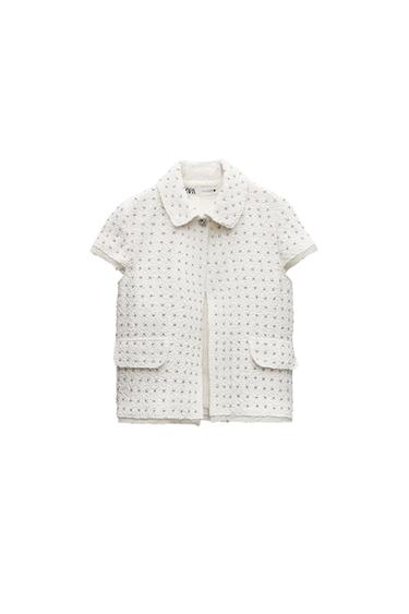 ZW COLLECTION TEXTURED JACKET WITH RHINESTONES