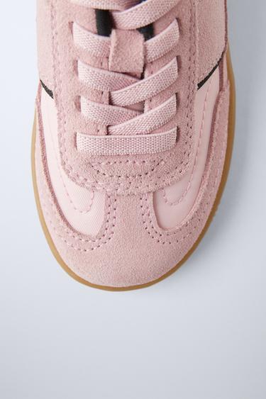 RETRO LEATHER TRAINERS - Pink by Zara