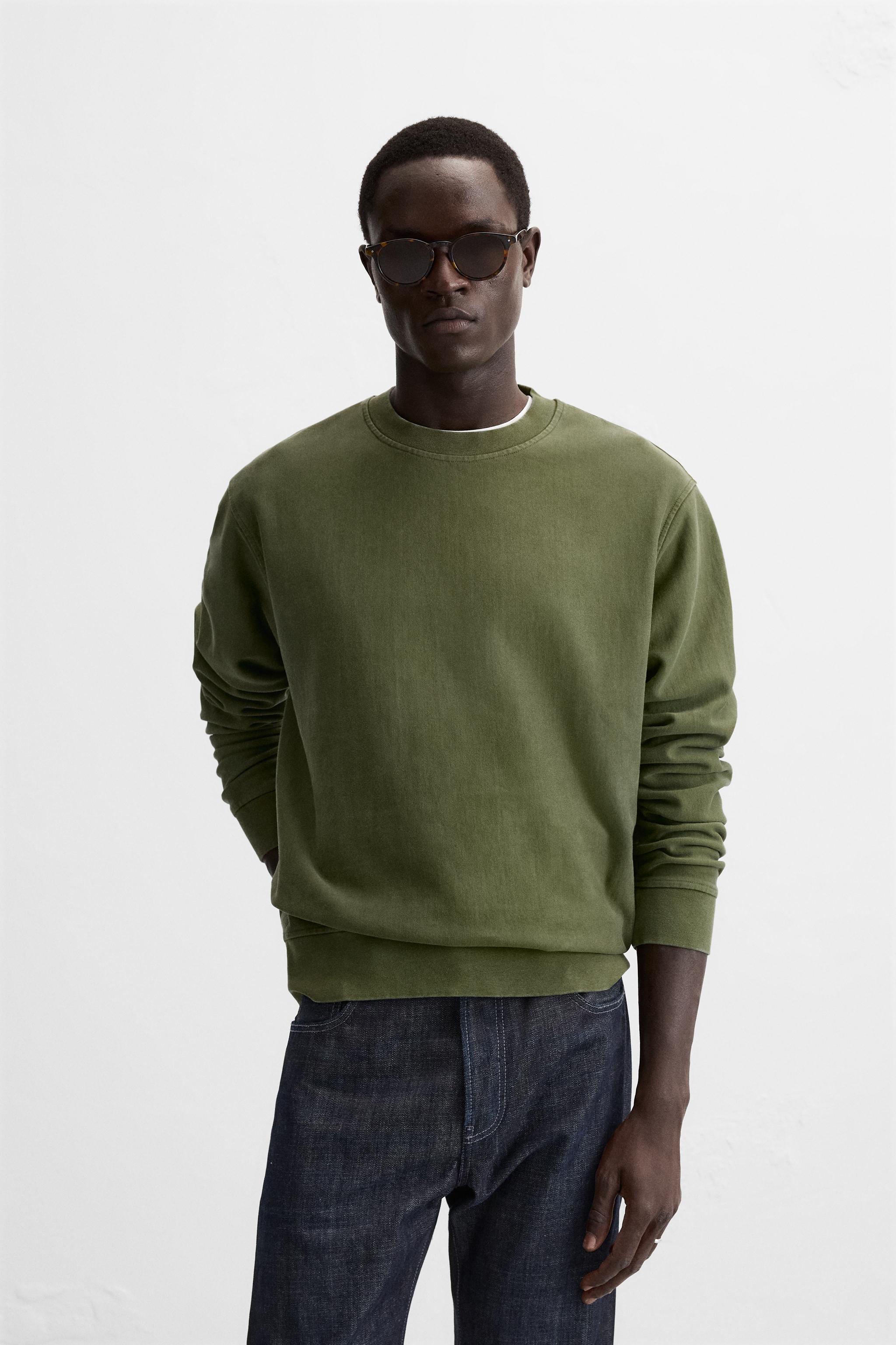 Men s Green Sweatshirts Explore our New Arrivals ZARA Mexico