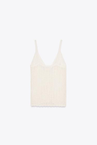 KNIT STRAPPY TOP - Ecru by Zara - Image 5