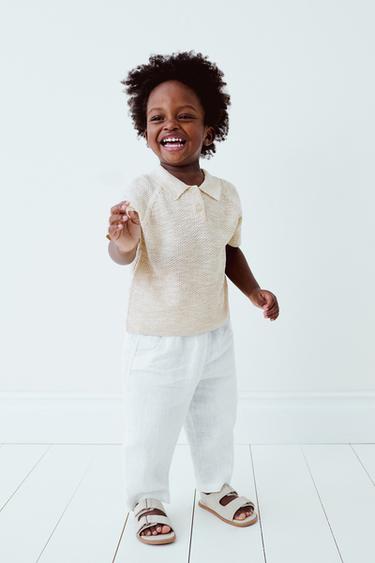 100% LINEN TROUSERS - White by Zara