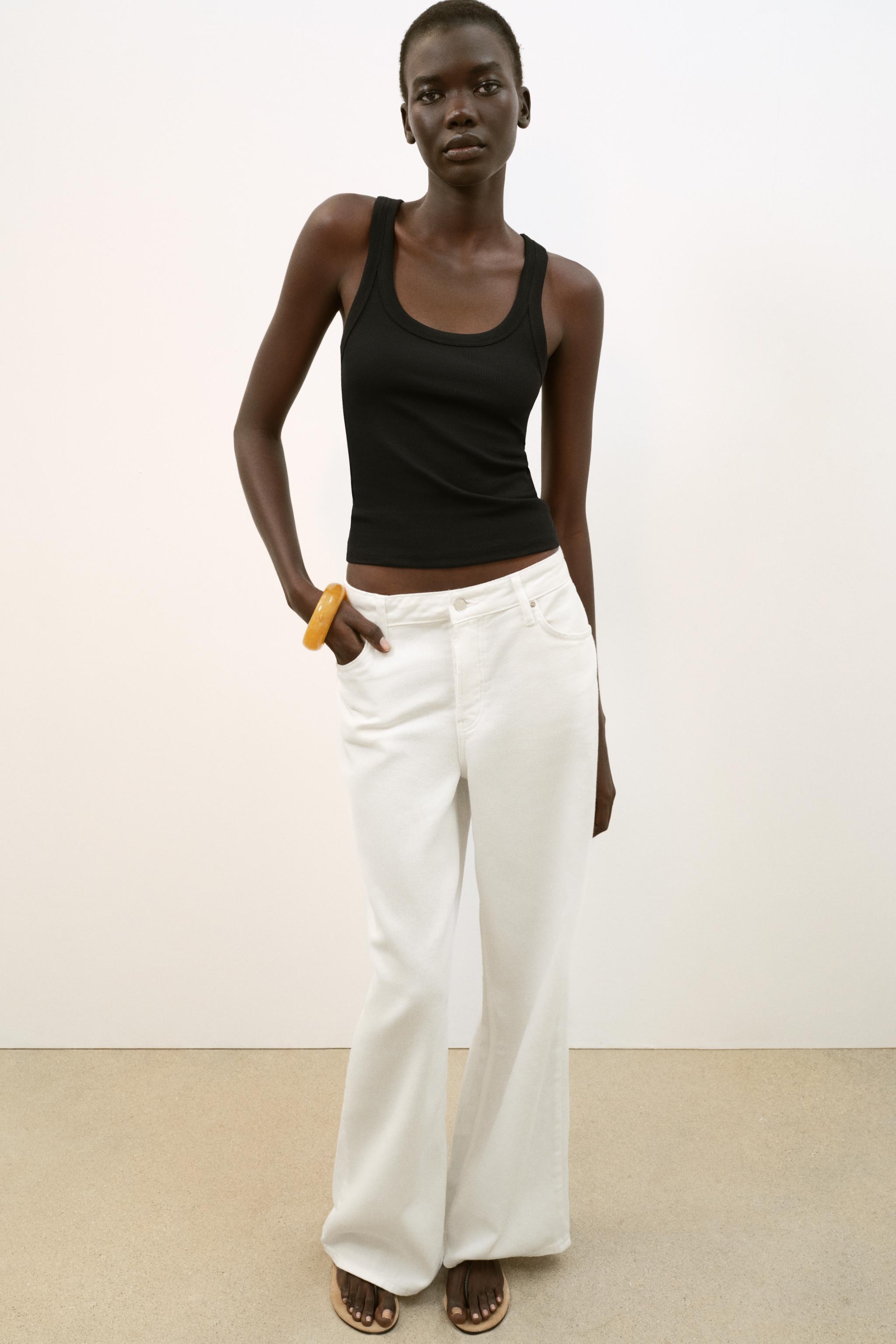 Женские топы Zara RIBBED TANK TOP